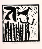 Artist: b'Warren, Guy.' | Title: b'St. Francis in the forest.' | Date: 1987 | Technique: b'linocut, printed in black ink, from one block'