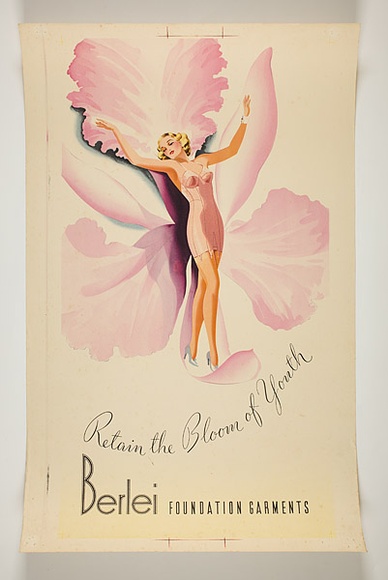 Artist: b'Burdett, Frank.' | Title: b'Retain the bloom of youth Berlei foundation garments.' | Date: 1934-39 | Technique: b'lithograph, printed in colour, from multiple stones [or plates]'