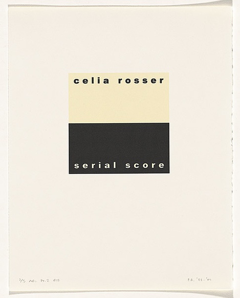 Artist: b'Burgess, Peter.' | Title: b'celia rosser: serial score.' | Date: 2001 | Technique: b'computer generated inkjet prints, printed in colour, from digital file'