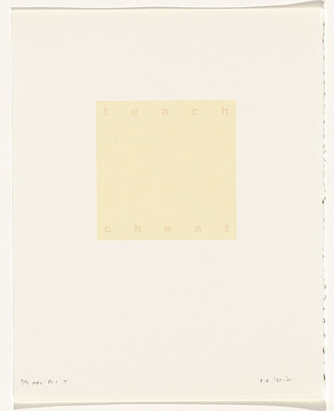 Artist: b'Burgess, Peter.' | Title: b'teach: cheat.' | Date: 2001 | Technique: b'computer generated inkjet prints, printed in colour, from digital files'