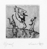 Artist: SHEARER, Mitzi | Title: not titled | Date: 1991 | Technique: etching, printed in black, with plate-tone, from one plate