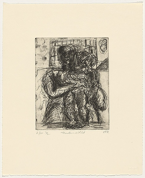 Artist: b'Furlonger, Joe.' | Title: b'Madonna and child - little cloud' | Date: 1989 | Technique: b'aquatint, printed in black, from one plate'