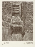 Artist: Harman, Julia. | Title: not titled [chair] | Date: 1990 | Technique: lithograph, printed in black ink, from one stone | Copyright: © Julia Harman