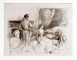 Artist: Conder, Charles. | Title: Coralie. | Date: 1899 | Technique: transfer-lithograph, printed in brown-green ink, from one stone