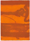 Title: b'Shallow grave 1 [panel 15]' | Date: 2000 | Technique: b'liftground aquatint, printed in red ink, from one copper plate; woodcut, printed in orange ink, from one block'