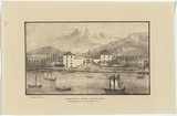 Artist: Atkinson, Charles. | Title: Commissariat store leading from Macquarie street to the new jetty. | Date: 1833 | Technique: lithograph, printed in black ink, from one stone