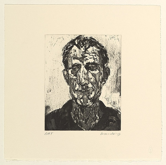 Artist: b'Harding, Nicholas.' | Title: b'not titled [self-portrait]' | Date: 2004 | Technique: b'aquatint and open-bite, printed in black ink, from one plate'