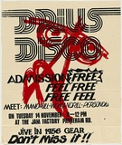 Title: b'Drills disco.' | Date: 1978 | Technique: b'screenprint, printed in colour, from two stencils'