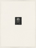 Artist: b'AMOR, Rick' | Title: b'Self portrait.' | Date: 1995 | Technique: b'etching, printed in black ink, from one plate'