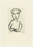 Artist: Dickerson, Robert. | Title: School girl | Date: 2000, July | Technique: sugar-lift etching and aquatint, printed in black ink, from one zinc plate