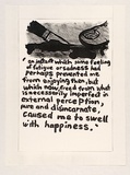 Artist: Heyes, Ken. | Title: 'an instant which some feeling of fatique or sadness had perhaps prevented me from enjoying then, but which now, freed from what is necessarily imperfect in external perception, pure and disincarnate, caused me ...' | Date: 1984 | Technique: photocopy