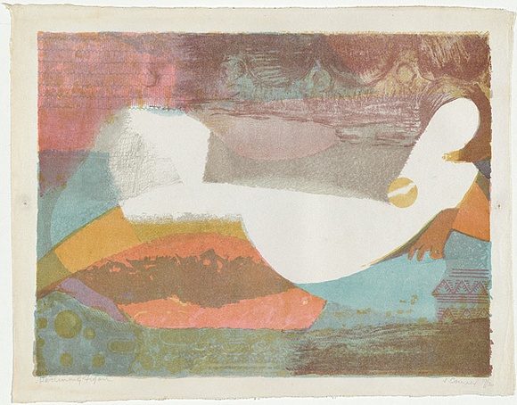 Artist: b'Courier, Jack.' | Title: b'Reclining figure.' | Date: 1975 | Technique: b'lithograph, printed in colour, from multiple stones [or plates]'