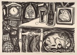 Artist: Graham, Euan. | Title: The after hours | Date: 1995 - 1996? | Technique: lithograph, printed in black ink, from one stone