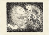 Artist: b'BOYD, Arthur' | Title: b'The gift of a lamb.' | Date: (1965) | Technique: b'lithograph, printed in black ink, from one plate' | Copyright: b'Reproduced with permission of Bundanon Trust'