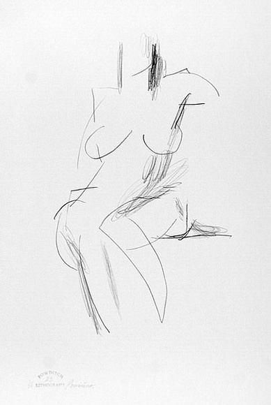 Artist: b'Powditch, Peter.' | Title: b'not titled [seated female nude]' | Date: c.1972 | Technique: b'lithograph, printed in black ink, from one plate'