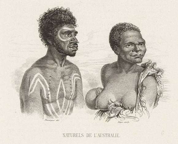 Title: bNaturels de l'Australie | Date: c.1840 | Technique: b'etching and engraving, printed in black ink, from one plate'