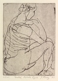 Artist: Money, John. | Title: Seated female figure | Date: 1997, May | Technique: etching, printed in black ink with plate-tone, from one plate