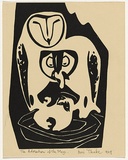 Artist: Thake, Eric. | Title: Greeting card: Christmas (The Adoration of the Magi) | Date: 1949 | Technique: linocut, printed in black ink, from one block