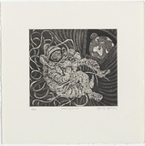 Artist: b'Gittoes, George.' | Title: b'The capsule.' | Date: 1971 | Technique: b'etching, printed in black ink, from one plate'