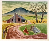 Artist: Sumner, Alan. | Title: Derelict house | Date: c.1945 | Technique: screenprint, printed in colour, from 21 stencils