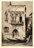 Artist: b'LINDSAY, Lionel' | Title: b'An old Venetian house' | Date: 1927 | Technique: b'drypoint, printed in brown ink with plate-tone, from one plate' | Copyright: b'Courtesy of the National Library of Australia'