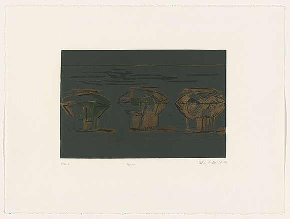 Artist: Clement, Isobel. | Title: Present | Date: 1996, 23 August | Technique: linocut, printed in colour, from four blocks