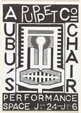 Artist: TWIGG, Tony | Title: A puppet company, Ubu's chair performance, Sydney | Date: 1986 | Technique: screenprint, printed in black ink, from one stencil | Copyright: © Tony Twigg. Licensed by VISCOPY, Australia