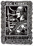 Artist: b'Waller, Christian.' | Title: b'Bookplate: Fritz Hart' | Date: c.1926 | Technique: b'linocut, printed in black ink, from one block'