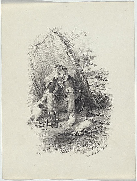 Artist: b'GILL, S.T.' | Title: b'The invalid digger.' | Date: 1852 | Technique: b'lithograph, printed in black ink, from one stone'