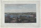 Title: View of the Town of Sydney, the capital of New South Wales. Taken from Dawes's Point. | Date: 1812 | Technique: engraving, printed in black ink, from one copper plate; hand-coloured