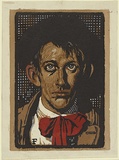 Artist: b'Flett, James.' | Title: b'The artist.' | Date: 1928 | Technique: b'linocut, printed in colour, from multiple blocks'