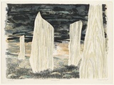 Artist: Duxbury, Lesley. | Title: Standing stones | Date: 1984 | Technique: lithograph, printed in colour, from multiple stones