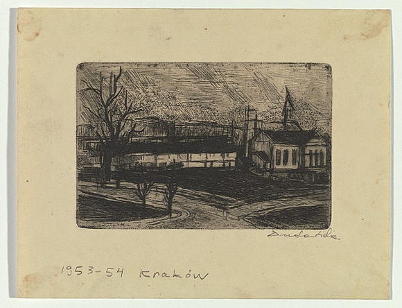 Artist: Groblicka, Lidia. | Title: Krakow | Date: 1953-54 | Technique: etching, printed in black ink, from one plate