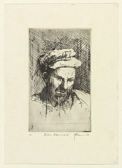 Artist: b'EWINS, Rod' | Title: b'Brian Blanchard.' | Date: 1963 | Technique: b'etching, printed in black ink, from one magnesium plate'