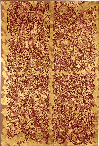 Artist: b'REDBACK GRAPHIX' | Title: b'Wrapping paper: Gold' | Date: 1986 | Technique: b'screenprint, printed in colour, from three stencils'