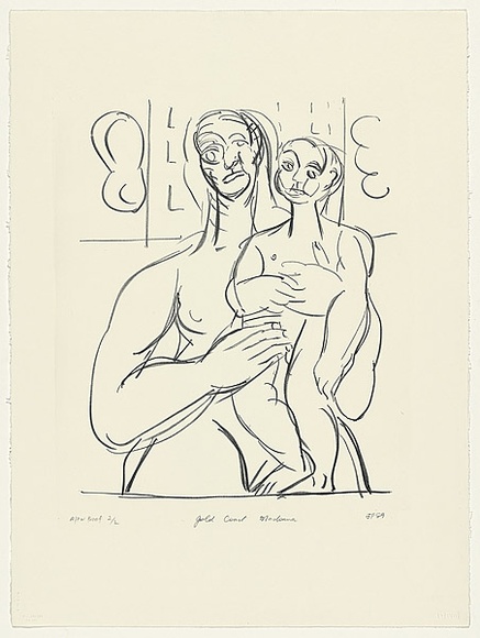 Artist: b'Furlonger, Joe.' | Title: b'Gold Coast madonna' | Date: 1989 | Technique: b'lithograph, printed in black ink, from one stone'