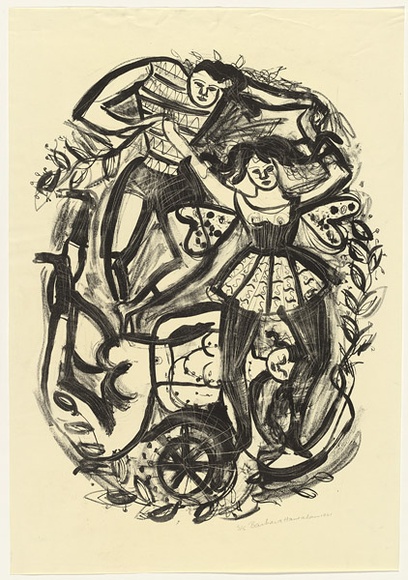 Artist: b'HANRAHAN, Barbara' | Title: b'not titled' | Date: 1961 | Technique: b'lithograph, printed in black ink, from one stone'