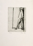 Artist: b'MADDOCK, Bea' | Title: b'Cripple II.' | Date: December 1966 | Technique: b'drypoint, printed in black ink, from one copper plate'