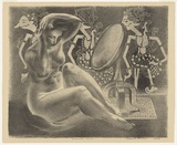 Artist: b'Brown, Vincent.' | Title: b'Javanese toilet.' | Date: 1948 | Technique: b'chalk-lithograph, printed in black ink, from one aluminium plate'