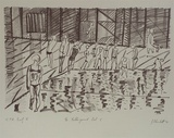 Artist: PLUNKETT, Jennifer | Title: The Collingwood Pool 5 | Date: 1981 | Technique: lithograph, printed in black ink, from one stone