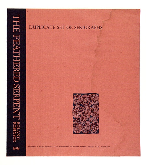 Artist: b'Robinson, Roland.' | Title: b'The feathered serpent' | Date: 1956 | Technique: b'screenprint, printed in colour, from multiple stencils'