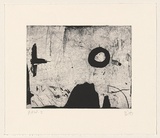 Artist: b'Danaher, Suzanne.' | Title: b'Not titled (bird, sun and hills?)' | Date: 1993 | Technique: b'etching, printed in black ink, from one plate'