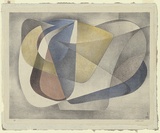 Artist: Hinder, Frank. | Title: Abstract | Date: 1949 | Technique: lithograph, printed in black ink, from one stone; hand-coloured