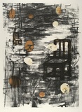 Artist: MARTIN, Claire | Title: not titled [Moonlight?] | Date: 1994 | Technique: lithograph, printed in colour, from two stones (black and yellow)