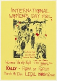 Artist: b'UNKNOWN (UNIVERSITY OF QUEENSLAND STUDENT WORKSHOP)' | Title: bInternational Women's Day, 1981 | Date: 1981 | Technique: b'screenprint, printed in colour, from two stencils'