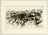 Artist: PLATT, Austin | Title: Kirribilli from Sydney Harbour Bridge | Date: 1934 | Technique: etching, printed in black ink, from one plate