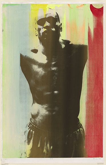 Artist: b'Andrew, Brook.' | Title: b'The man' | Date: 2005 | Technique: b'screenprint, printed in colour, from two stencils with blends'