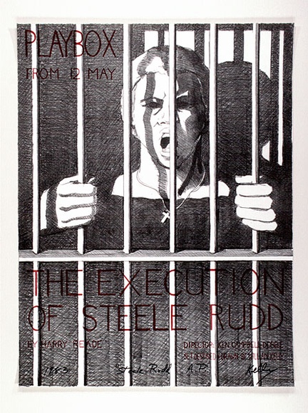 Artist: Kelly, William. | Title: The exhibition of Steele Rudd. | Date: 1983 | Technique: lithograph, printed in colour, from multiple stones [or plates] | Copyright: © William Kelly
