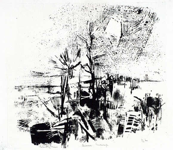 Artist: b'Grieve, Robert.' | Title: b'Summer landscape' | Date: 1960 | Technique: b'lithograph, printed in black ink, from one stone'