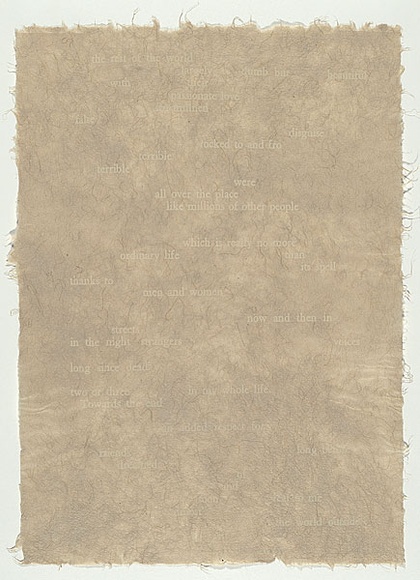 Artist: b'MADDOCK, Bea' | Title: b'Four pages (III)' | Date: 1988 | Technique: b'letterpress, printed in white ink, from commercial printing plates'